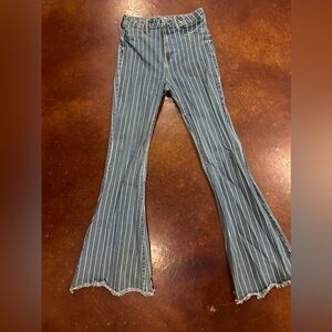 Cello striped flare jeans.